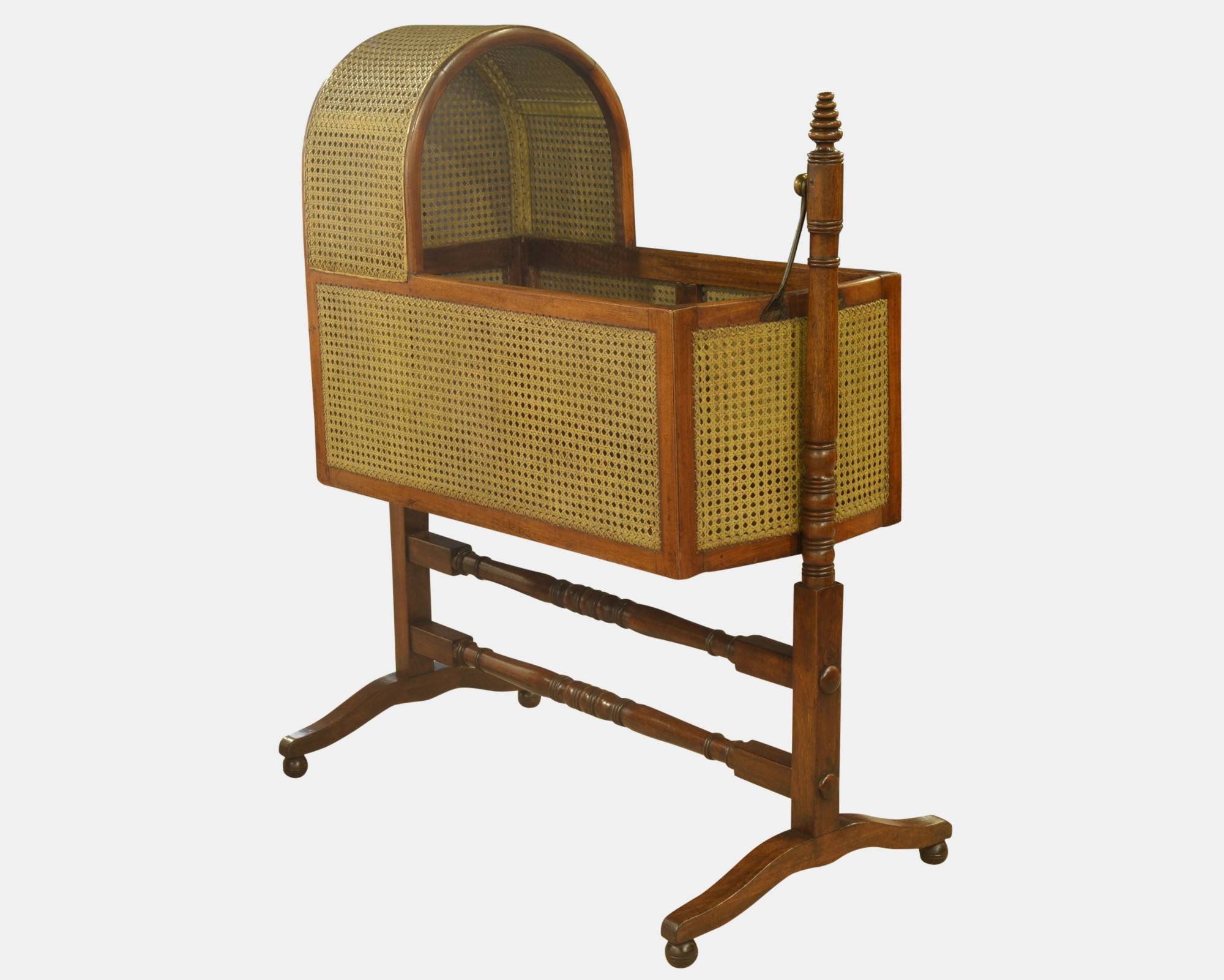 Victorian Mahogany & Cane Rocking Cradle B2650 / LA25261